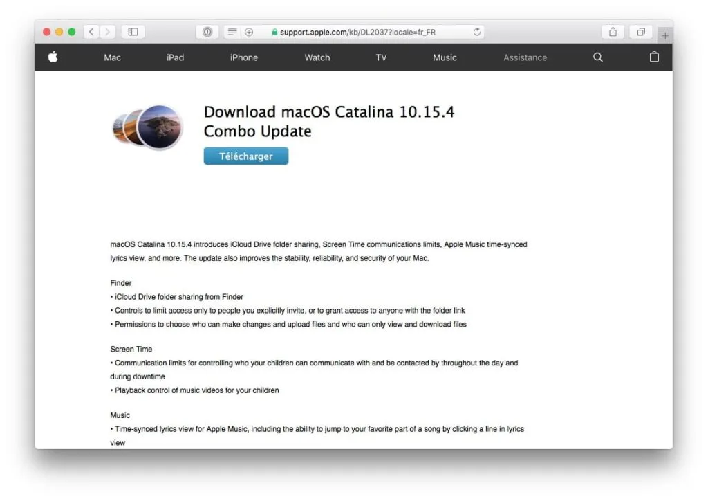 macOS Catalina 10.15.4 disponible pour Mac 5 macOS Catalina 10.15.4 combo
