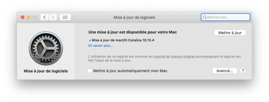 macOS Catalina 10.15.4 disponible pour Mac 1 macOS Catalina 10.15.4 disponible au telechargement