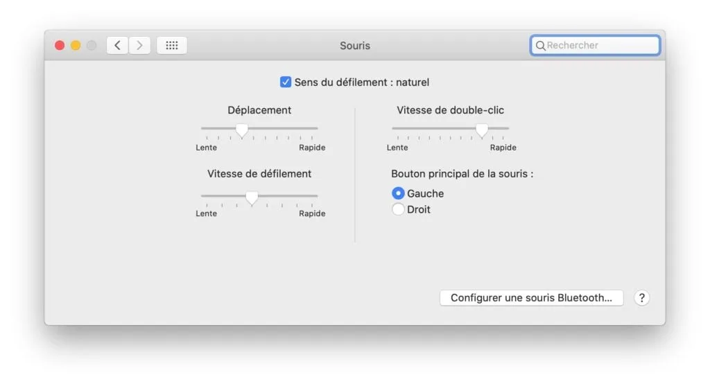 changer clic bouton souris mac