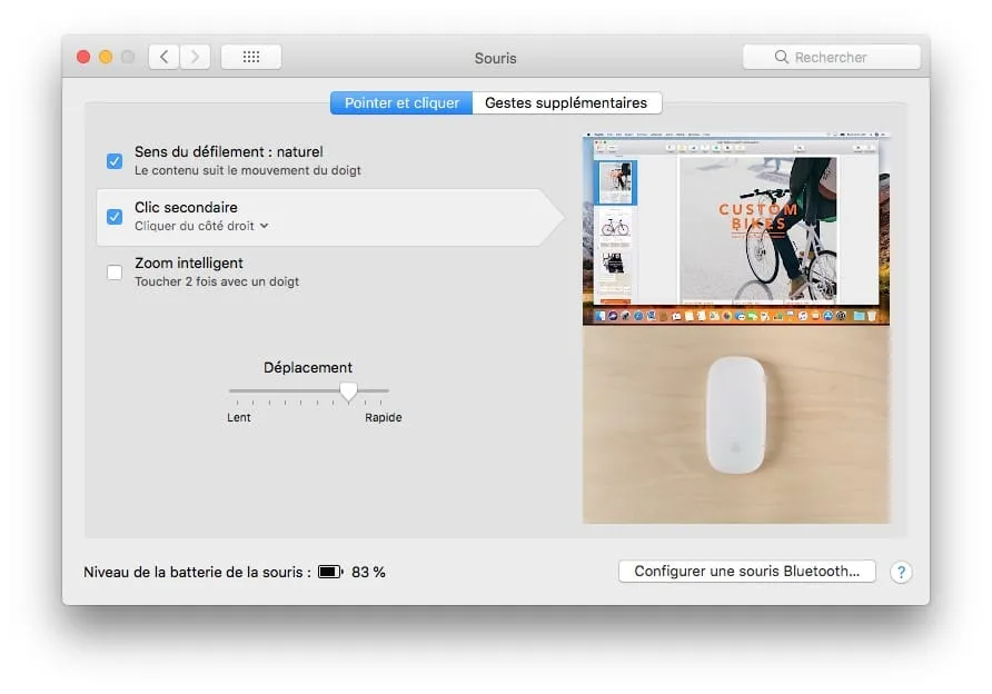 changer clic secondaire sur mac