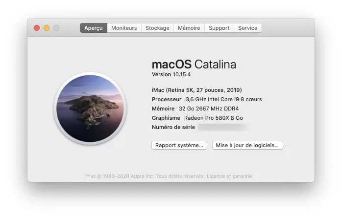 Analyser le CPU du Mac A propos de ce Mac