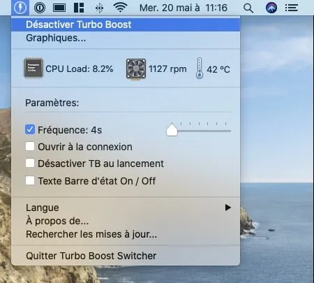 activer Turbo Boost Mac avec Turbo Boost Switcher