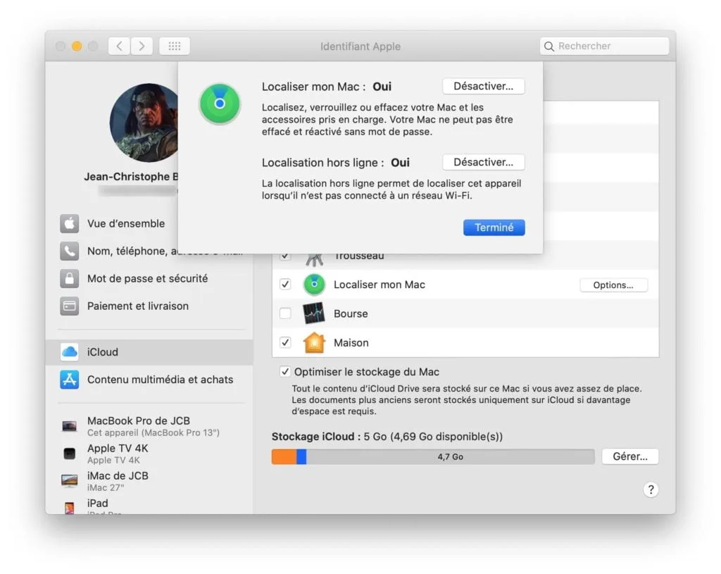 effacer mac avant revente desactiver localiser mon mac avant