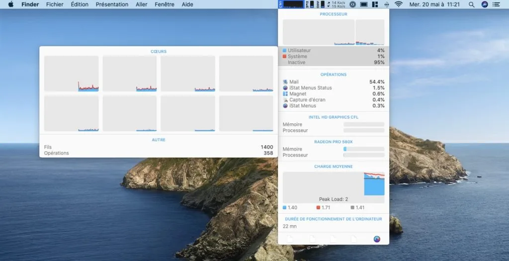 iStats Menus Mac cpu monitoring