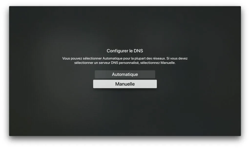 apple tv dns personnalise