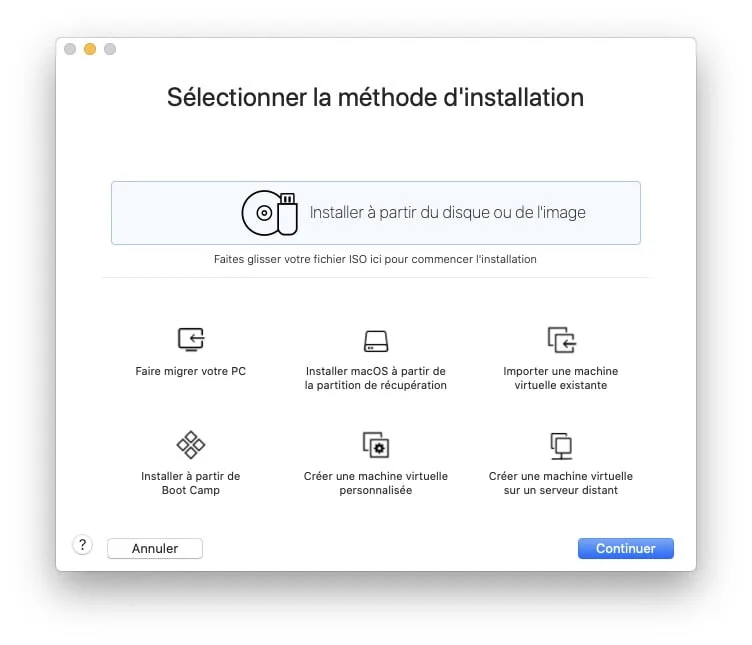 Installer macOS Big Sur avec VMware Fusion depuis fichier installation macos