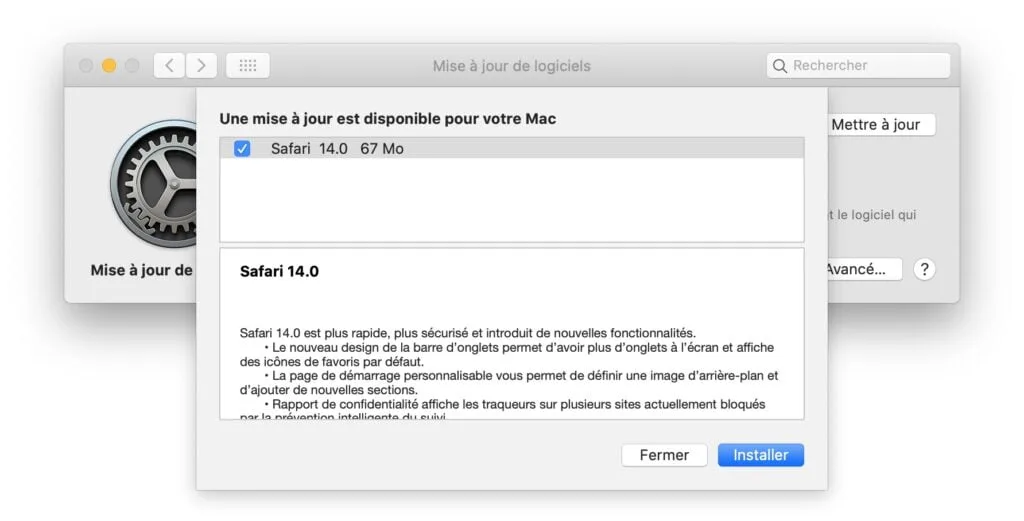 Safari 14 liste nouveautes