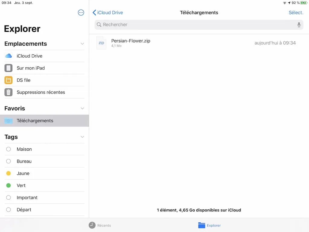 emplacement fichiers telechargements safari iphone