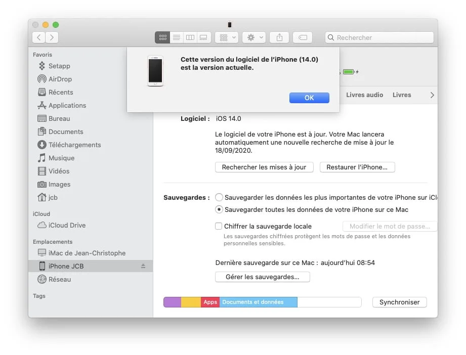 iOS 14 mise a jour sur Mac