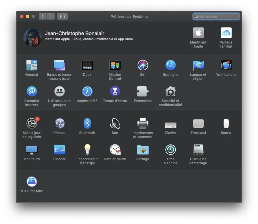 macOS Catalina 10.15.7 mise a jour de logiciels preferences systeme