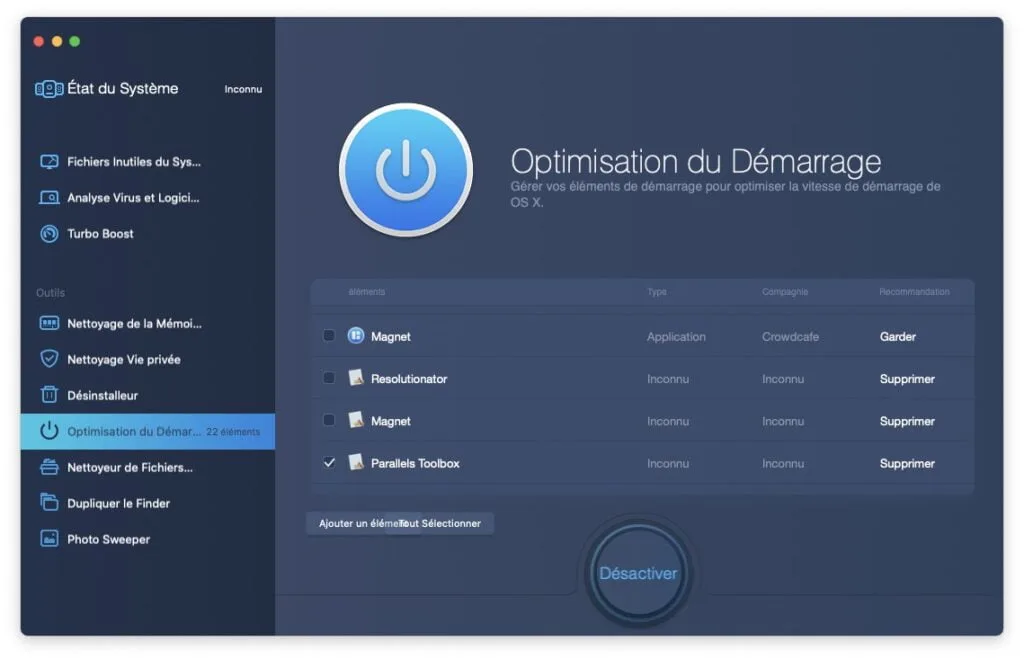 optimiser demarrage macos big sur