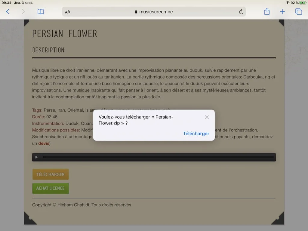 telechargement fichiers safari ios