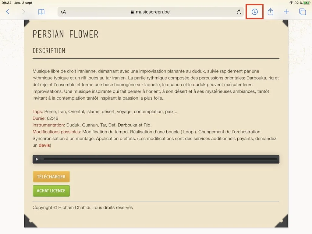 telecharger fichiers avec iPhone et Safari