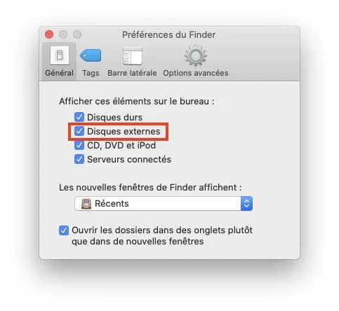 voir disque time machine sur Bureau mac