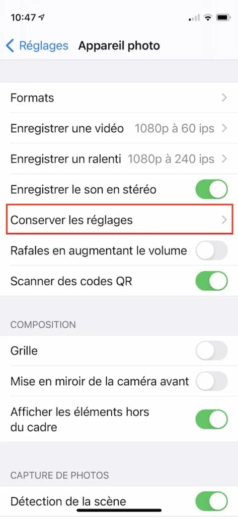 Desactiver totalement Live Photo sur iPhone