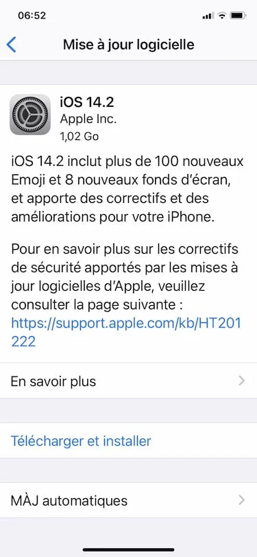 IOS 14.2 installation