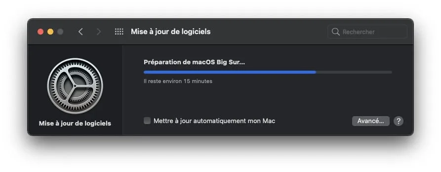 preparation telechargerment macos big sur 11.01