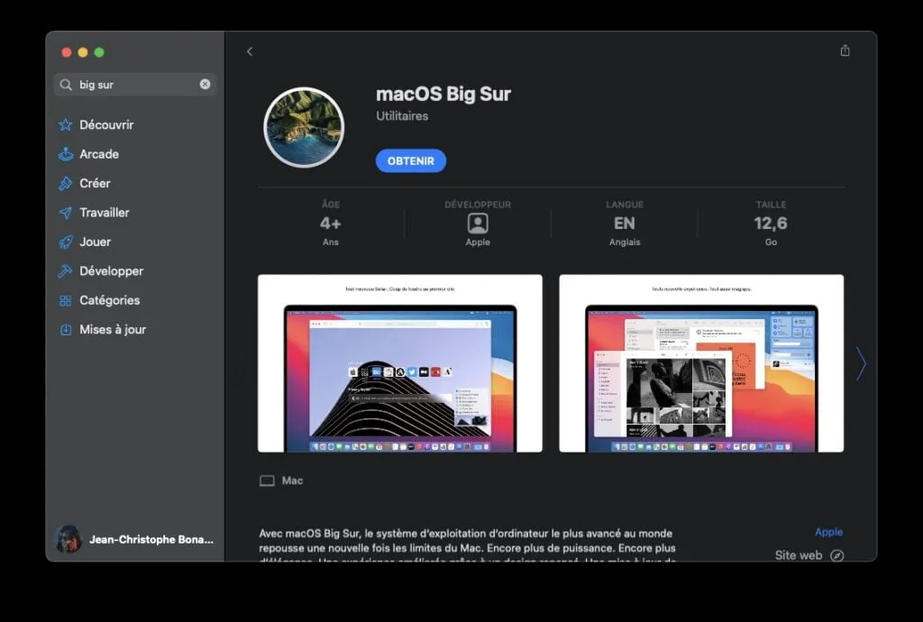 telecharger macos big sur 11.01 version finale
