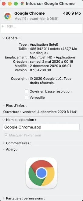 Google Chrome app Intel