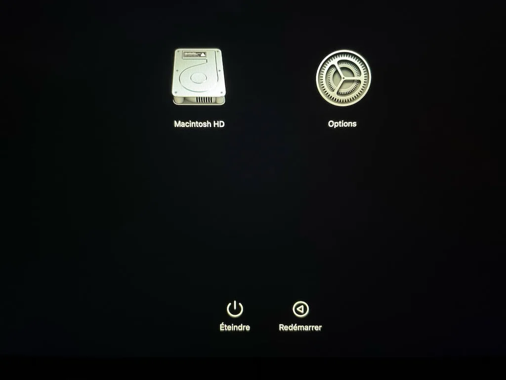 Options de demarrage Mac Apple Silicon