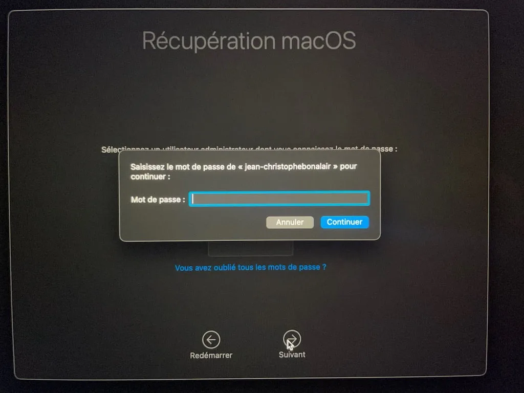 booter macos big sur en mode recovery sur mac apple silicon