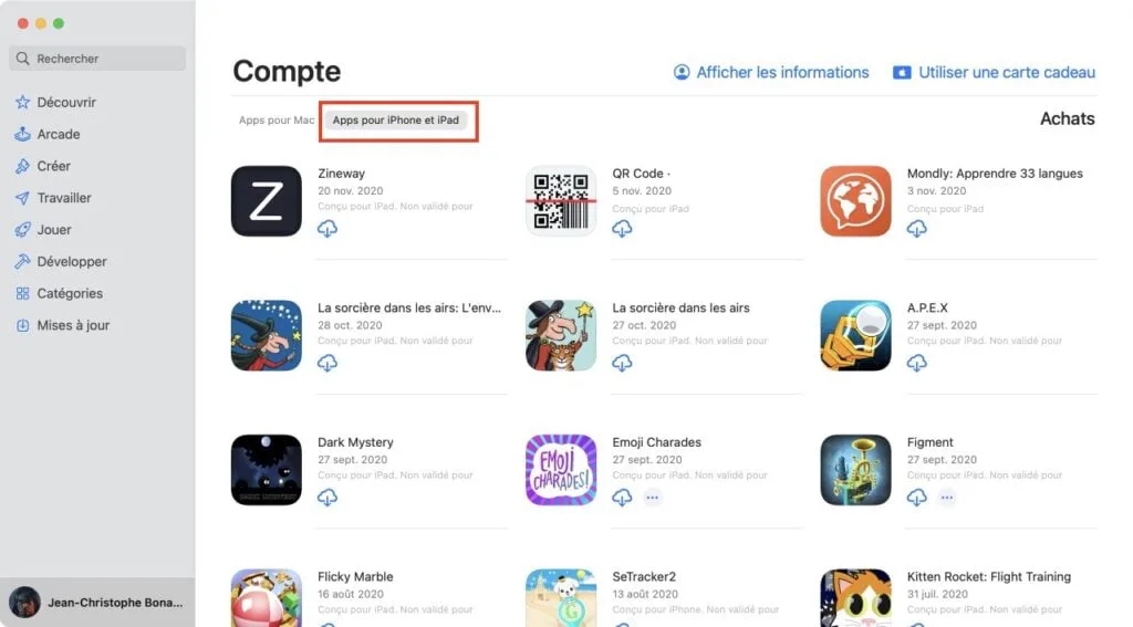 executer apps pour iPhone et iPad sur Mac Silicon