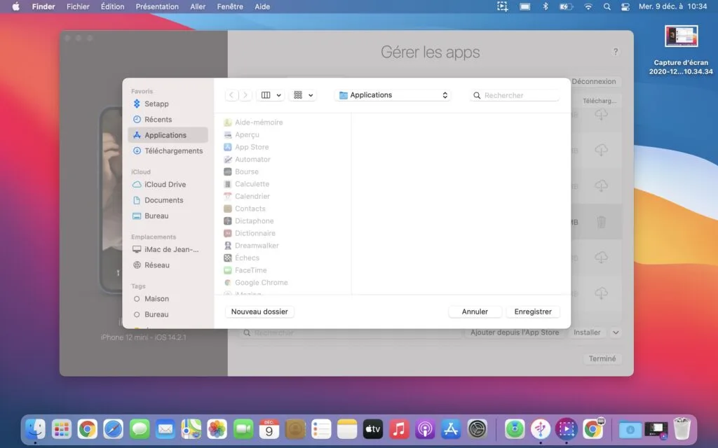 exporter iPA iPhone iPad vers dossier Applications Mac Silicon