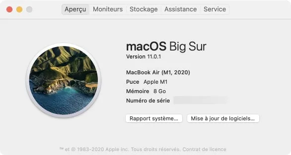 identifier les apps universel et intel avec informations systeme mac apple silicon