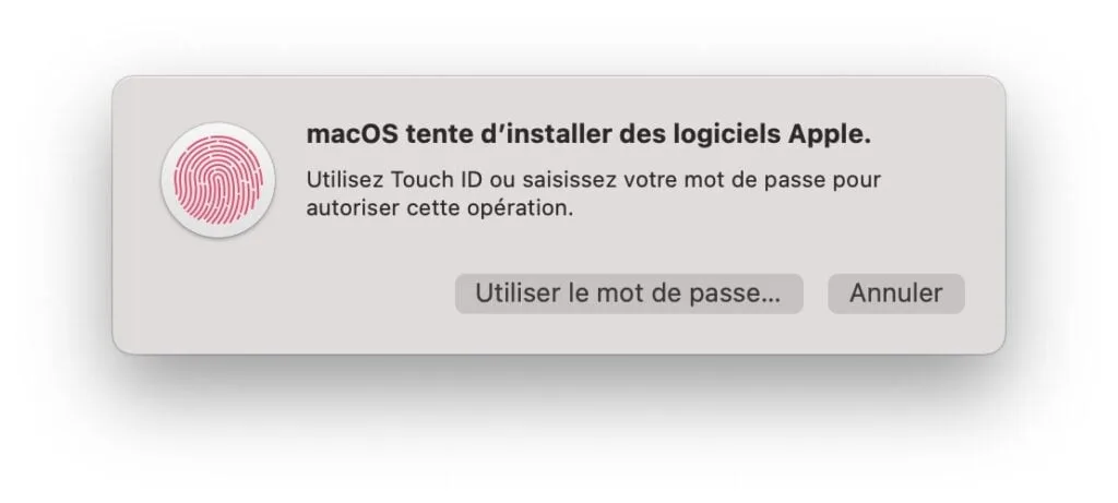 installation rosetta mac apple silicon mot de passe administrateur obligatoire
