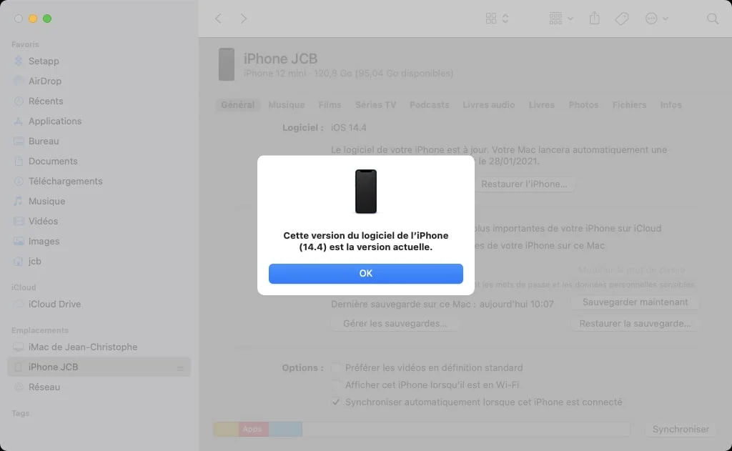 Cette version du logiciel de liPhone 14.4 est la version actuelle