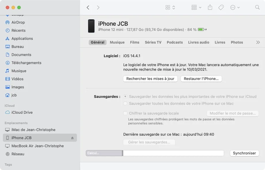 Le logiciel de votre iPhone est à jour iOS 14.4.1