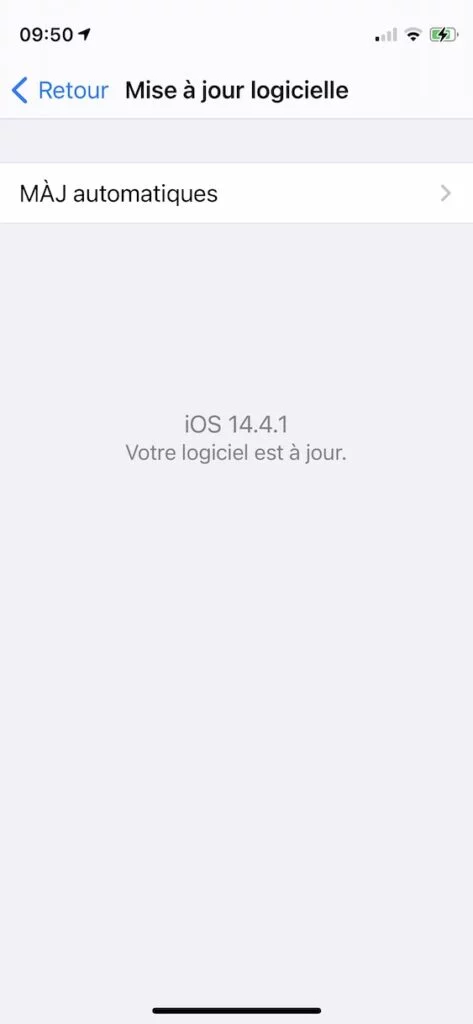 iOS 14.4.1. Votre logiciel est à jour