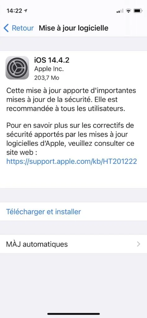 iOS 14.4.2 pour iPhone et iPadOS 14.4.2 pour iPad disponibles (liens IPSW) 1 mise a jour de securite iOS 14.4.2