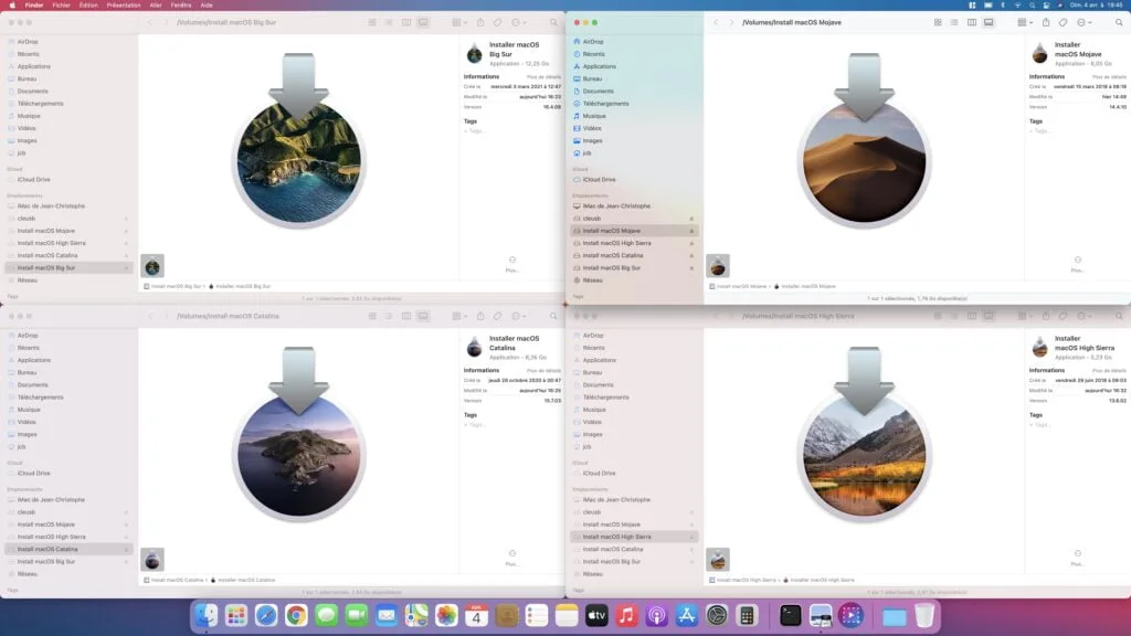 4 installateurs macos sur une seule cle USB