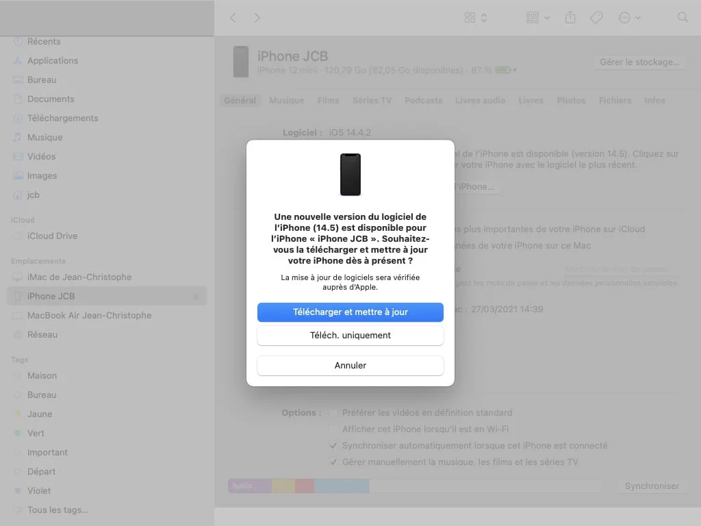 iOS 14.5 pour iPhone et iPadOS 14.5 pour iPad disponibles (liens IPSW) 3 ios 14.5 installation depuis le Finder