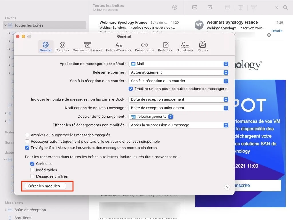 Bloquer les trackers dans Apple Mail sur Mac et iPhone (pixels espions) 4 Apple mail gerer les modules pour tracage publicitaire