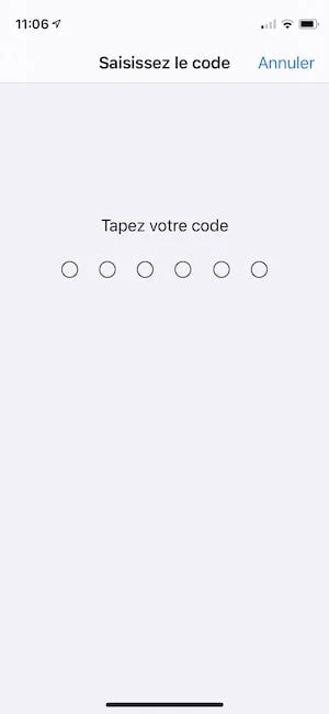 changer code acces iphone