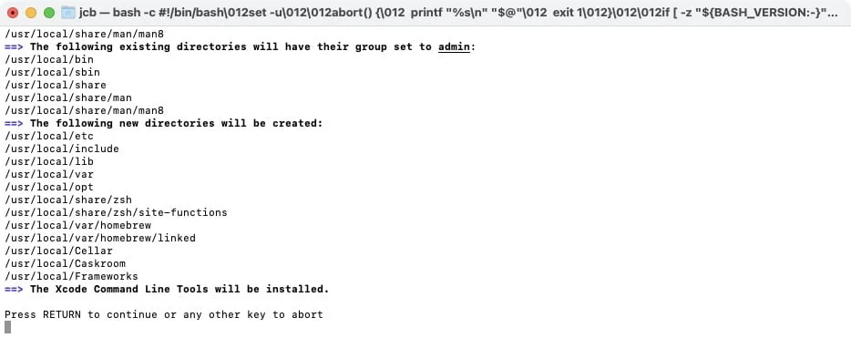 installation homebrew big sur et xcode