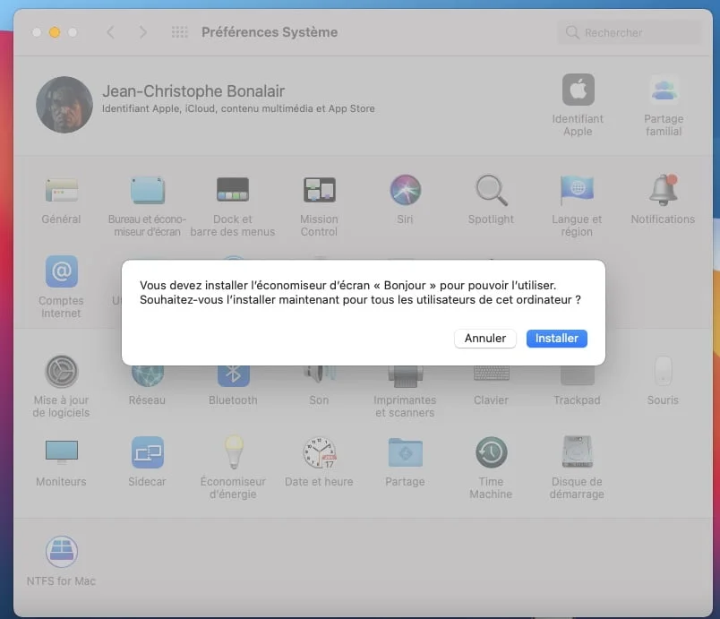 installer economiseur ecran Hello sur Macbook