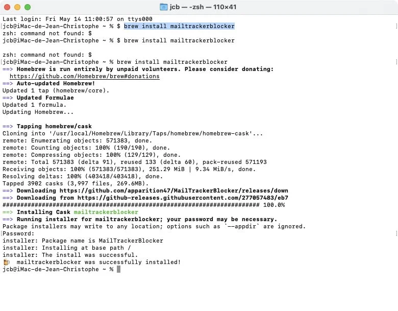 installer mailtrackerblocker sur mail pour pixels espions