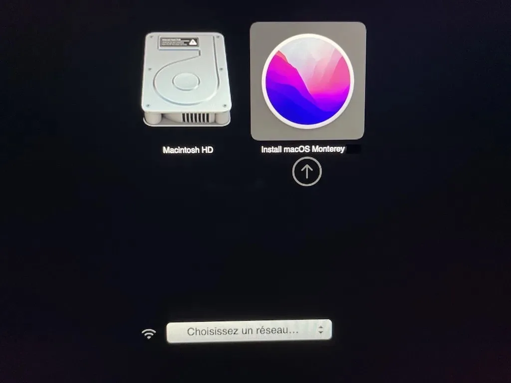 lancer installation macos monterey depuis cle usb bootable