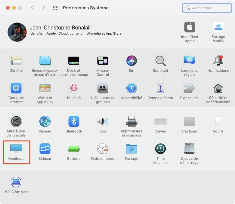 voir taux de rafraichissement moniteur mac