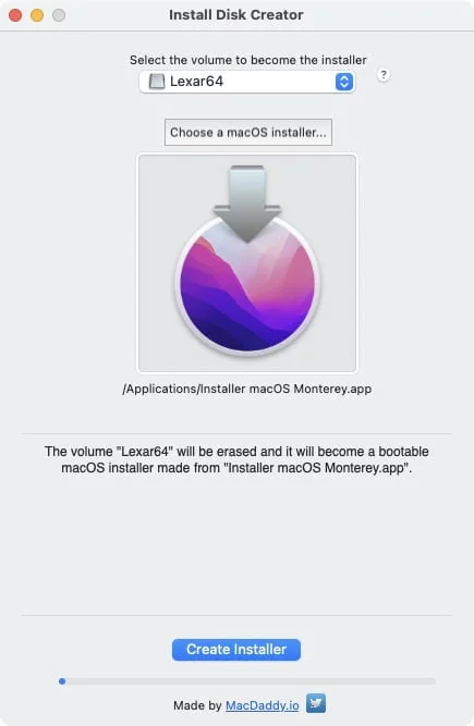 creation cle usb bootable pour installation propre macos monterey