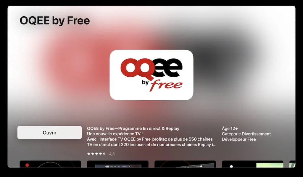 Installer OQee apple tv