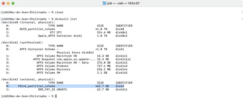 cle usb demarrage ubuntu sur mac
