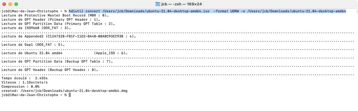 cle usb linux depuis son mac