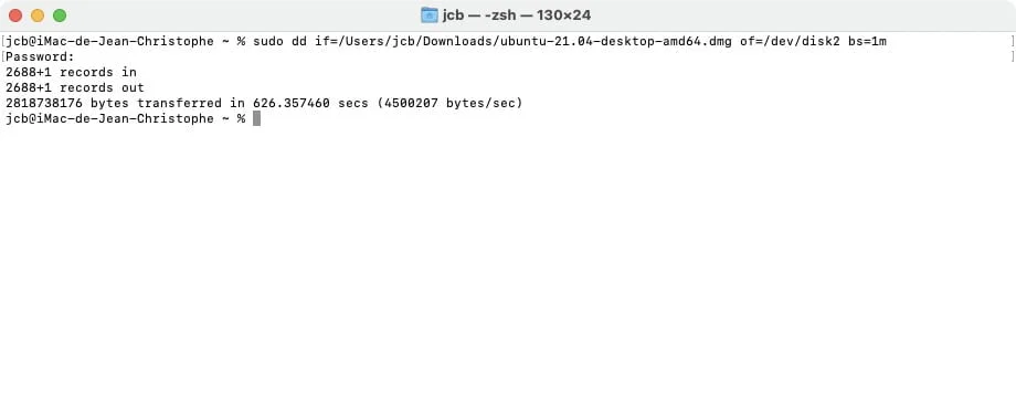 mac copier fichiers linux sur cle usb