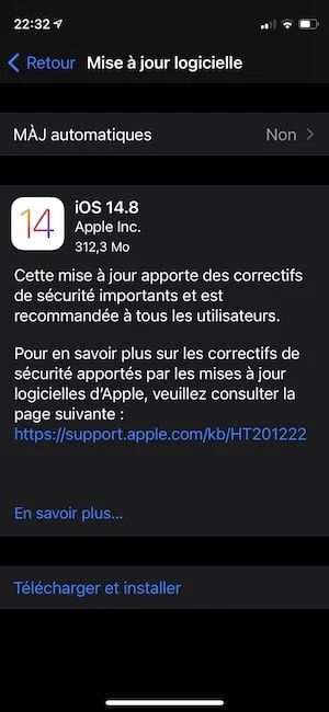 Télécharger iOS 14.8 pour iPhone et iPadOS 14.8 pour iPad (liens directs) 1 Telecharger iOS 14.8 en OTA