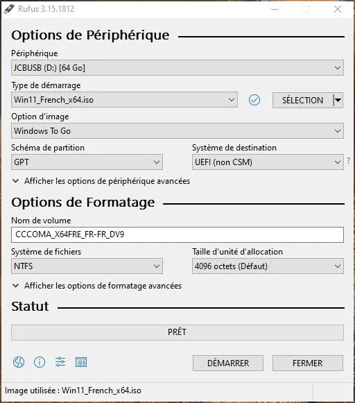installer windows 11 avec Rufus