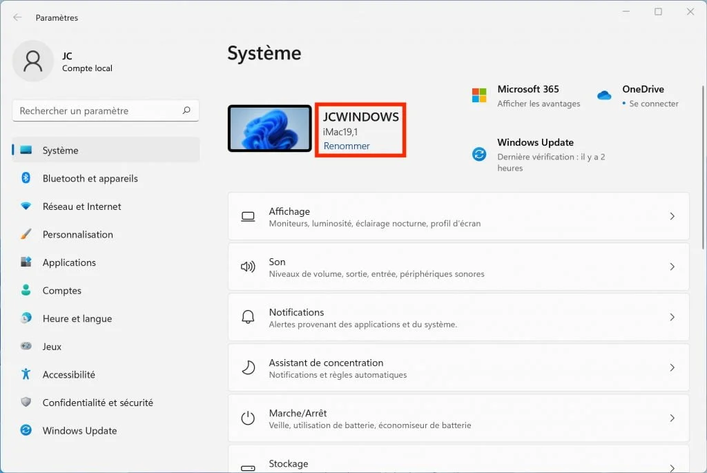 installer windows 11 sur iMac
